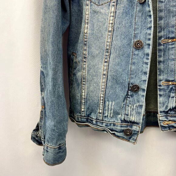 Brooklyn Cloth Womens Long Sleeve Collared Denim Button Front Jacket Size Medium - Picture 8 of 10